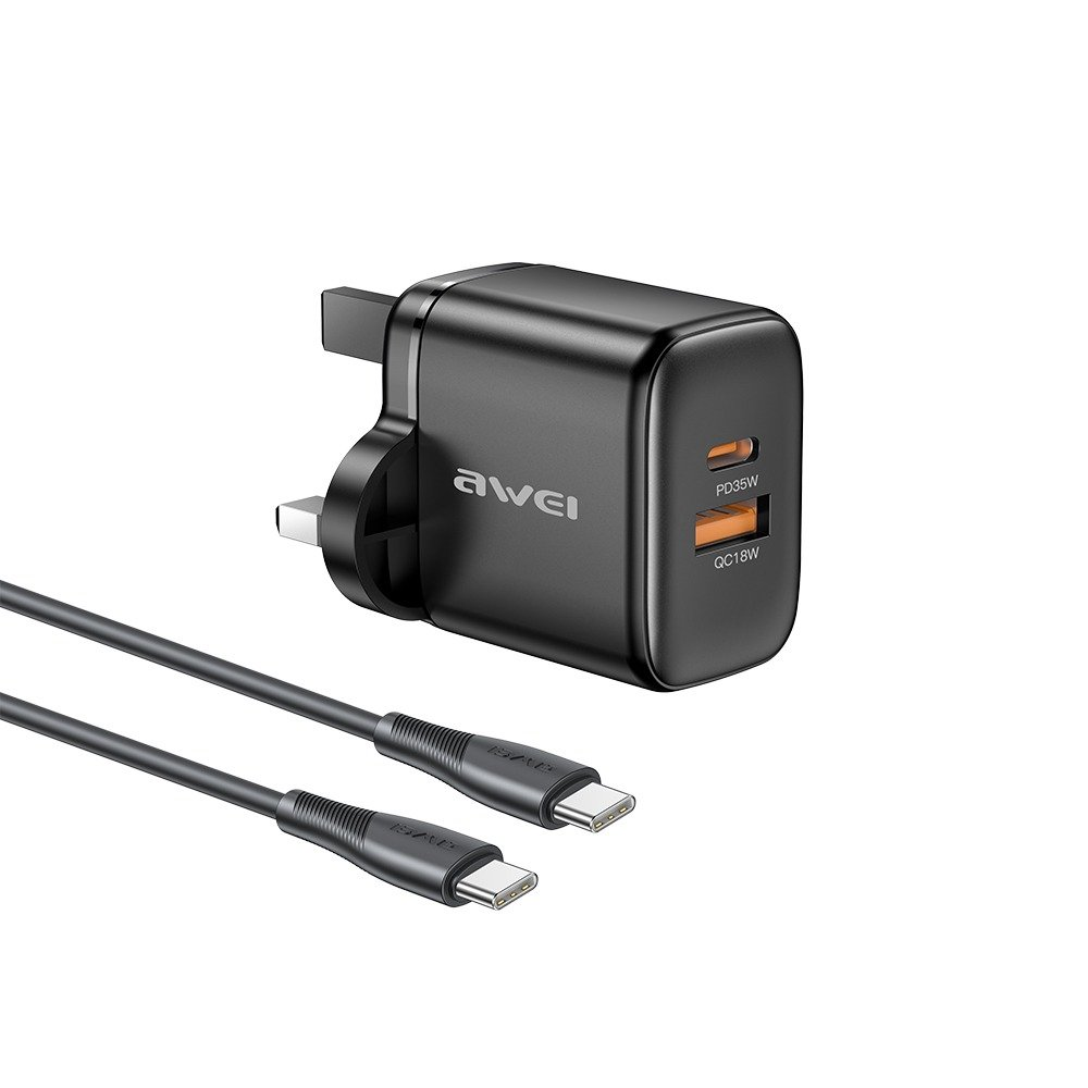 AWEI 35W UK wall charger with C-C cable PD35 UK