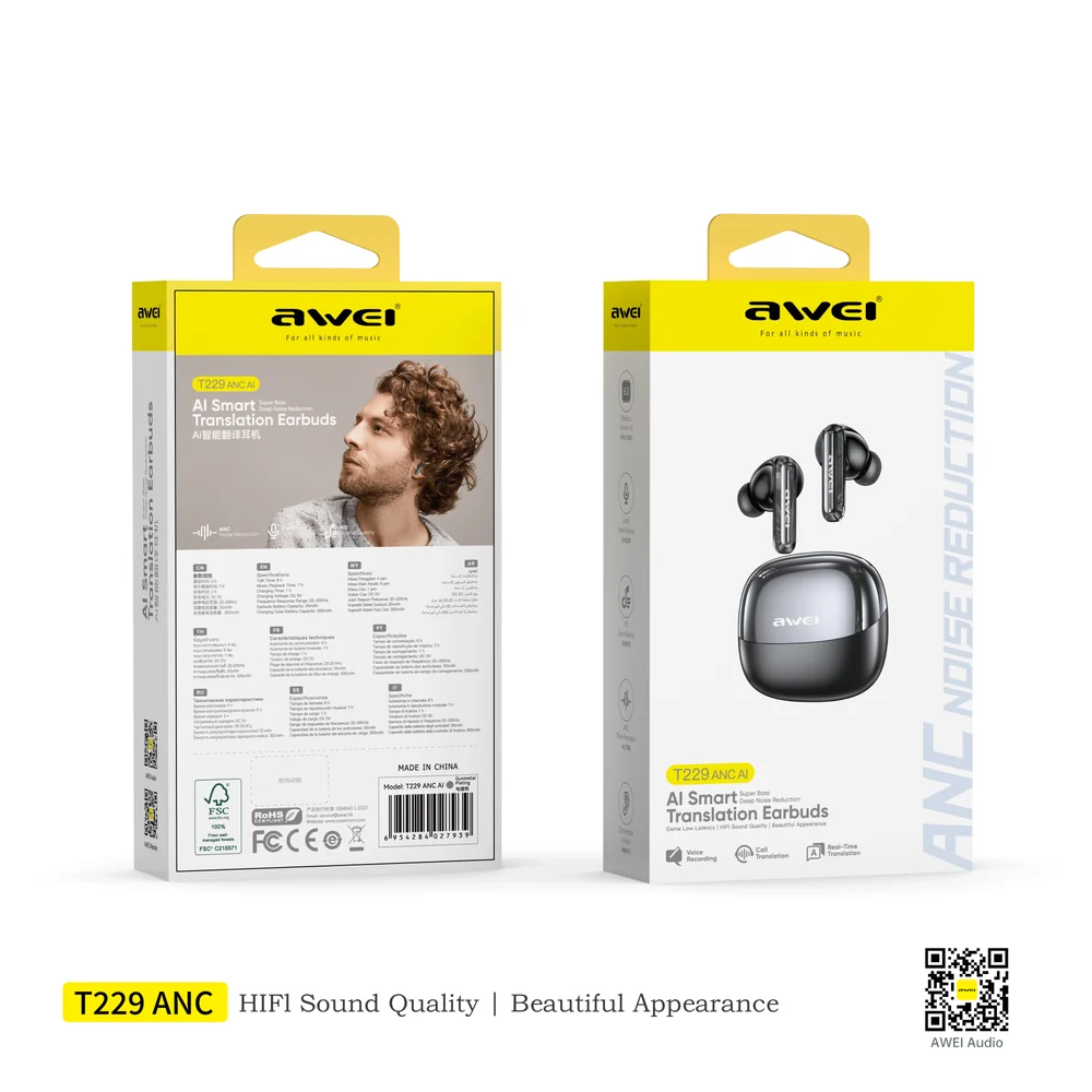 Awei T229 ANC AI Library Bluetooth Headset