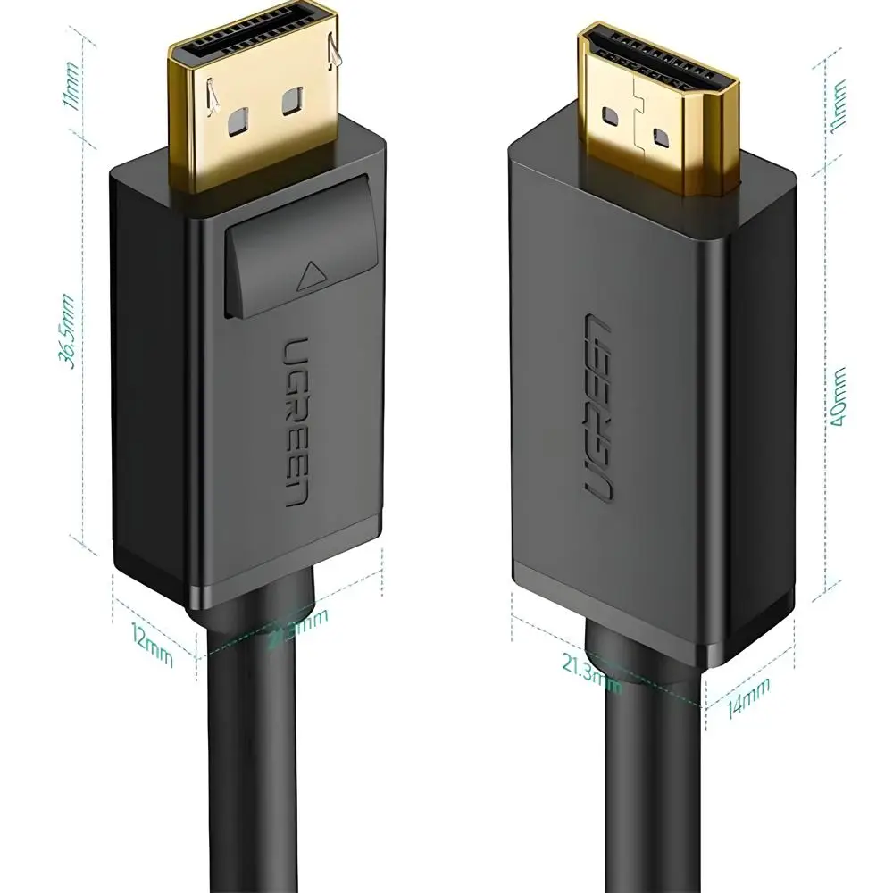 Ugreen DP MaletoHDMI Male Cable 5m Bk (DP101-10204B)