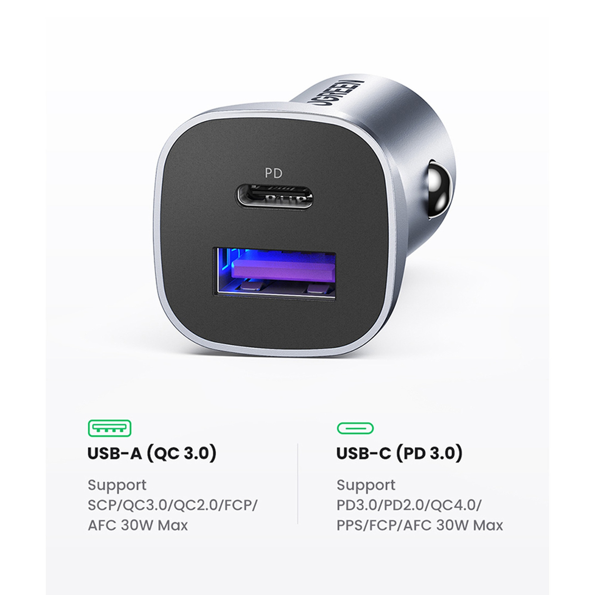 Ugreen Dual Port Car Charger CD130