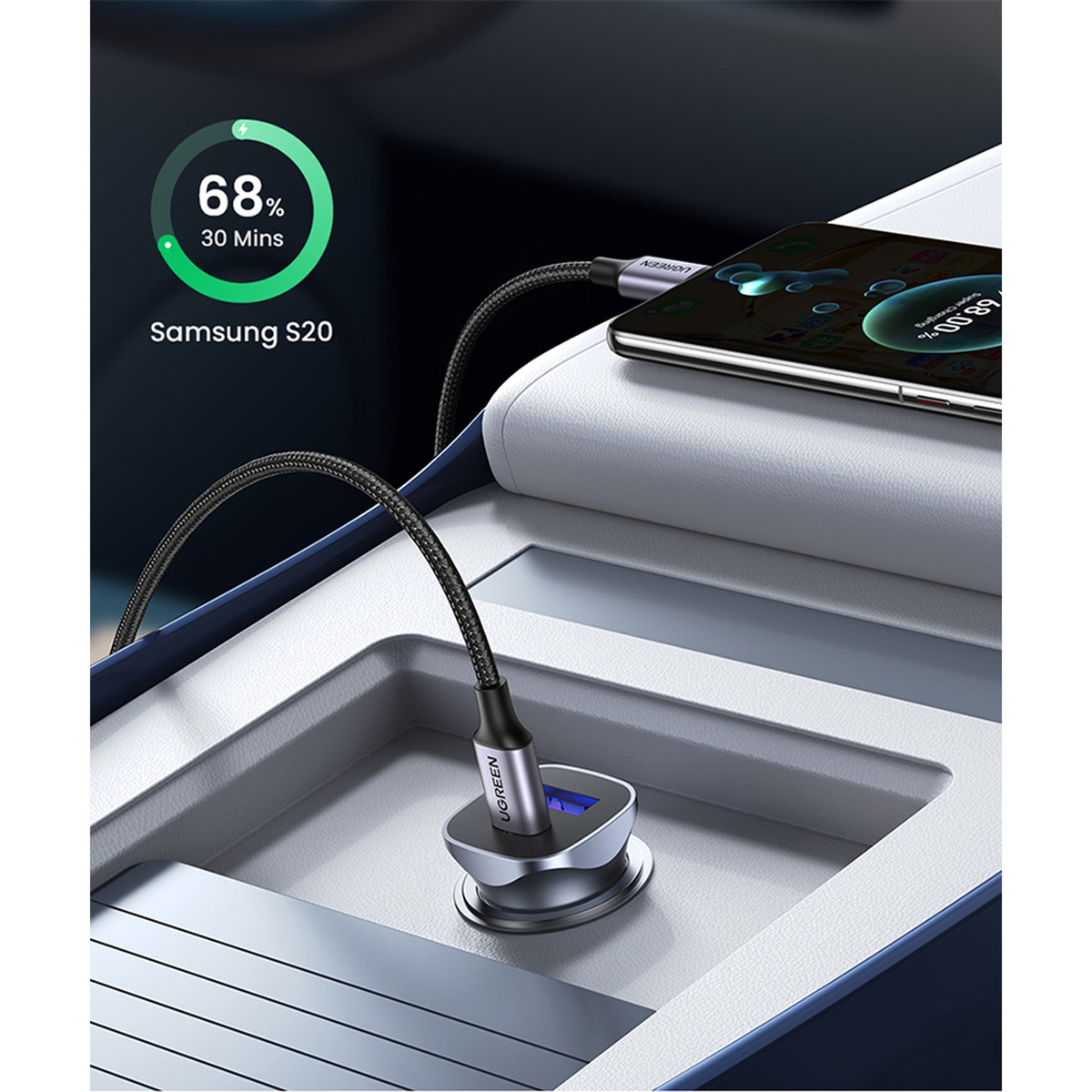 Ugreen Dual Port Car Charger CD130