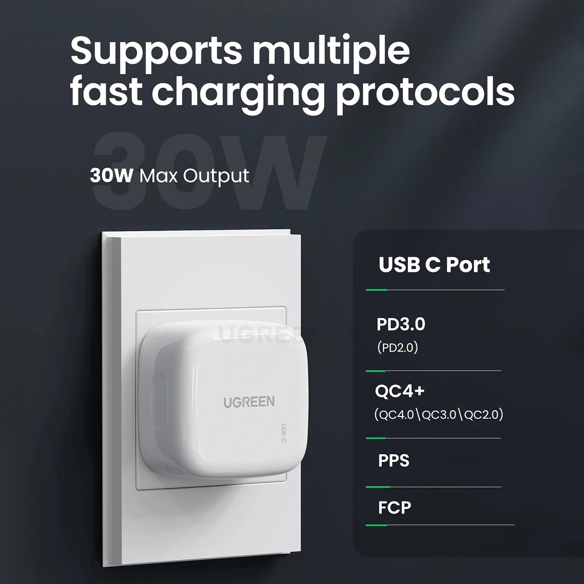 UGREEN PD 30W iPhone 16 Charger with USB C to USB C Cable Set Type-C