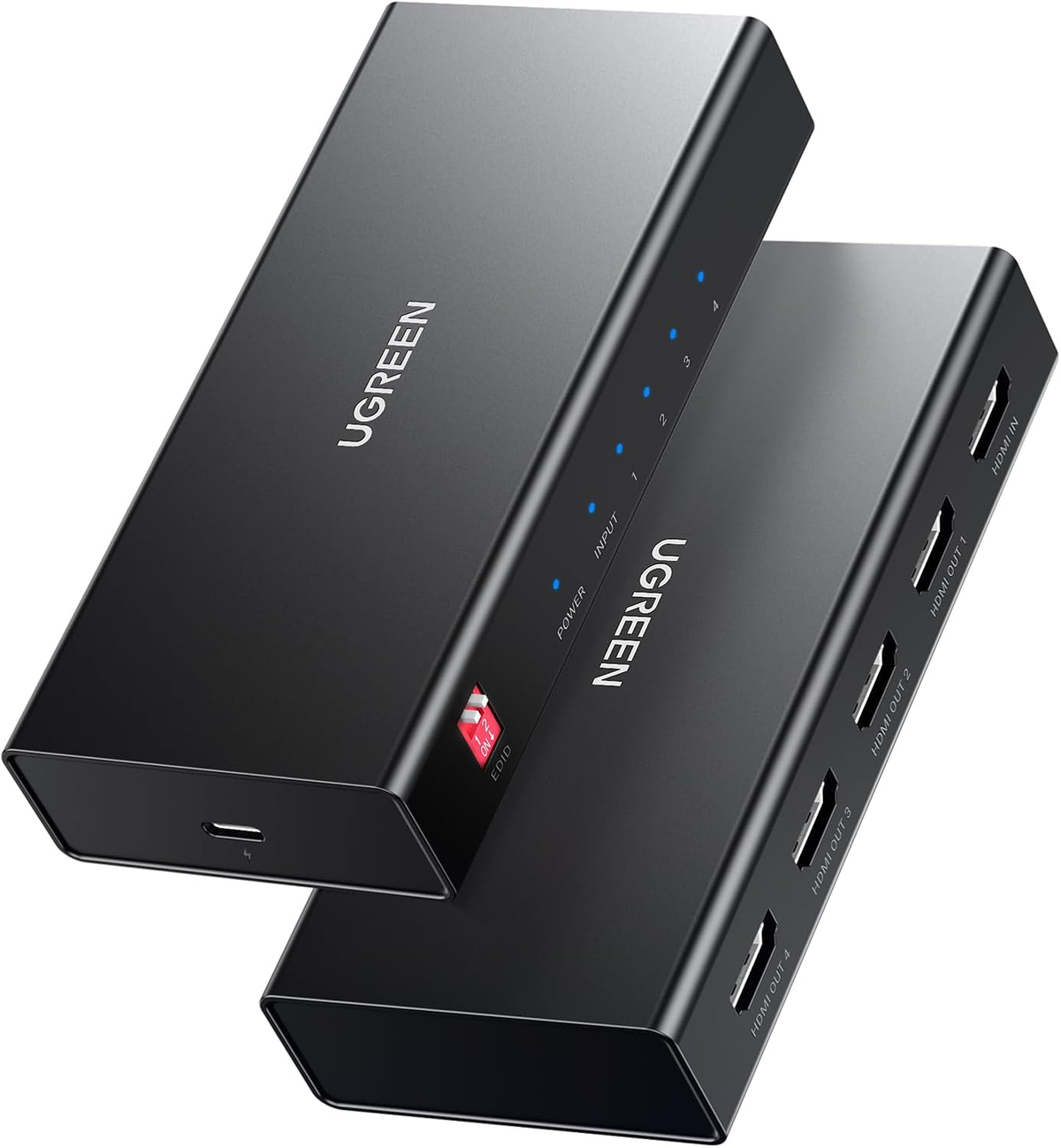 UGREEN 90514 HDMI Splitter 1 in 4 Out 4K@60Hz Support EDID HDCP 2.2/1.4 3D HDR