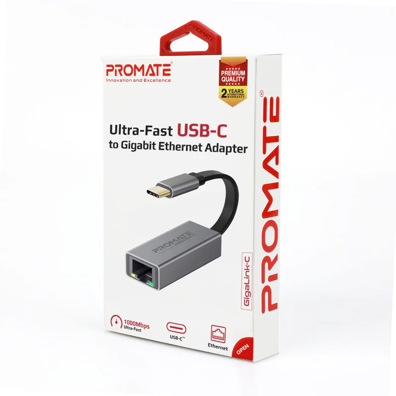 PROMATE GigaLink-C High Speed USB-C to RJ45 Gigabit Ethernet Adapter