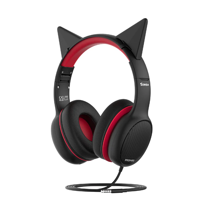 PROMATE Simba.Onyx Over-Ear Hi-Definition SafeAudio™ Kid-Safe