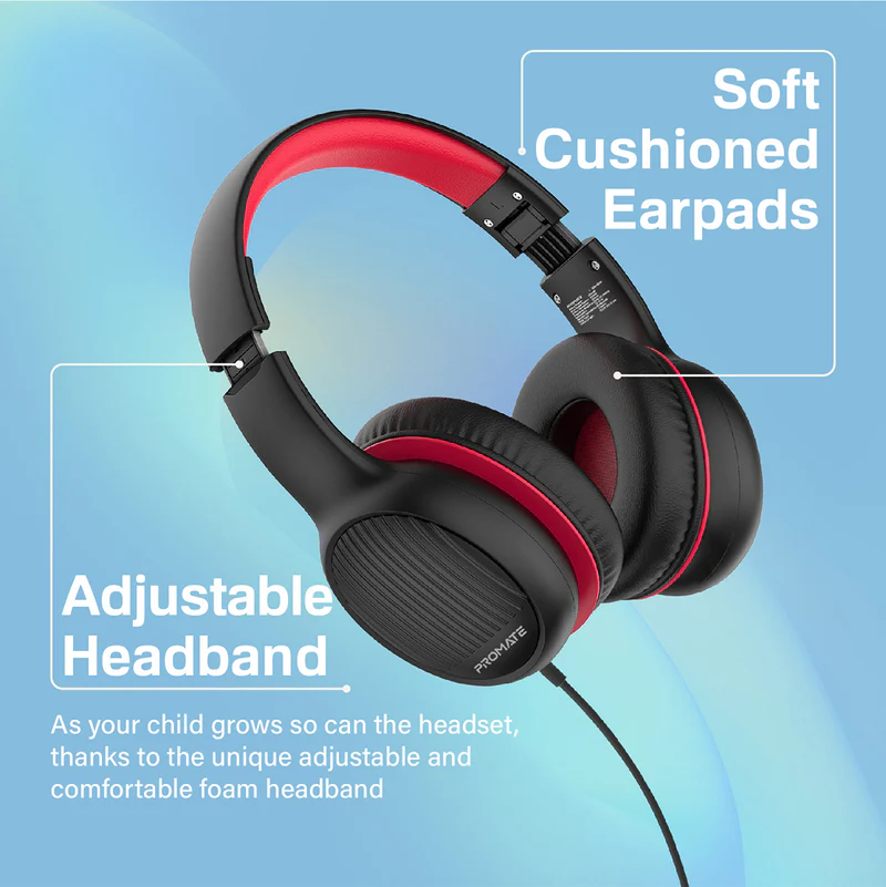 PROMATE Simba.Onyx Over-Ear Hi-Definition SafeAudio™ Kid-Safe