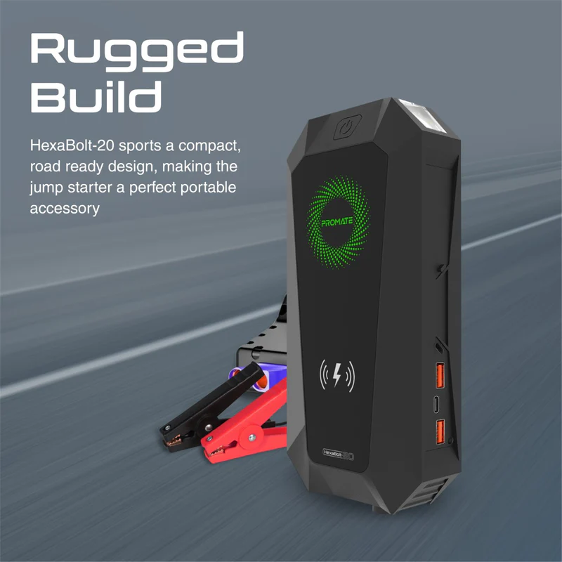 PROMATE HexaBolt-20 1500A/12V High Capacity Jump Starter Power Bank with 19200mAh