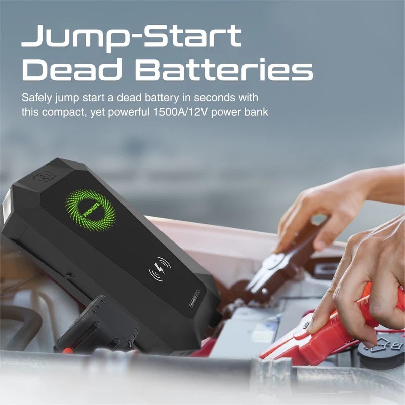 PROMATE HexaBolt-20 1500A/12V High Capacity Jump Starter Power Bank with 19200mAh