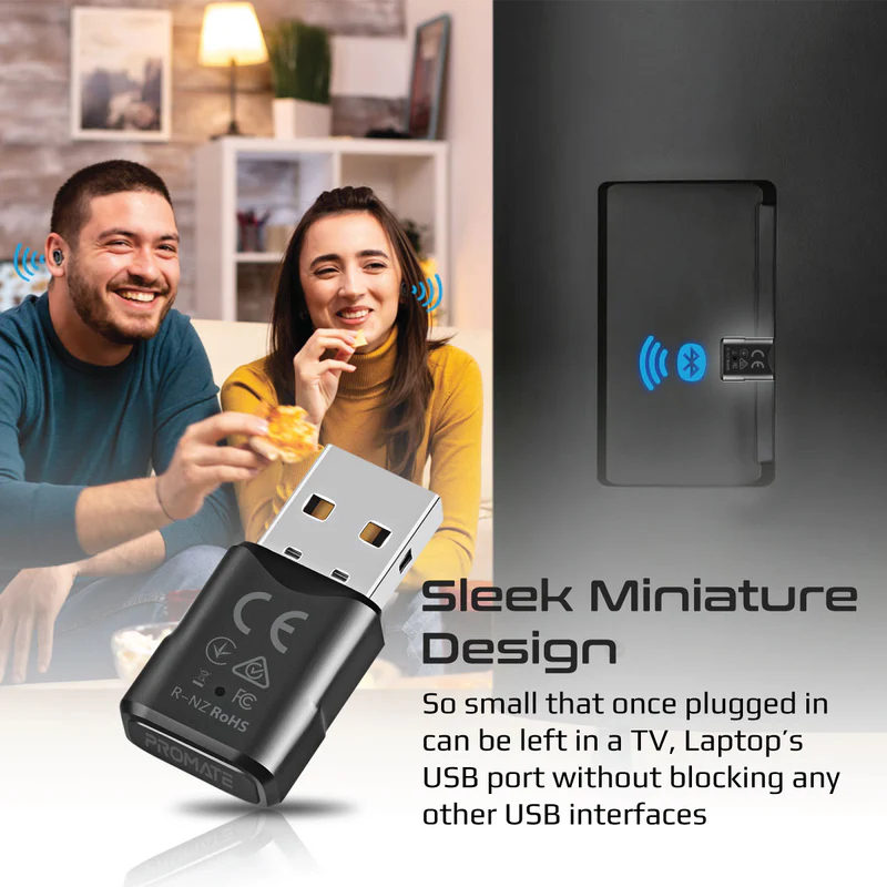 PROMATE BlueLink MultiPoint Pairing Bluetooth v5.0 Audio Adapter