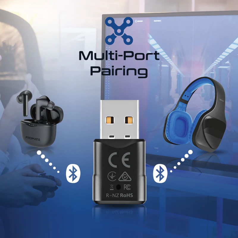 PROMATE BlueLink MultiPoint Pairing Bluetooth v5.0 Audio Adapter