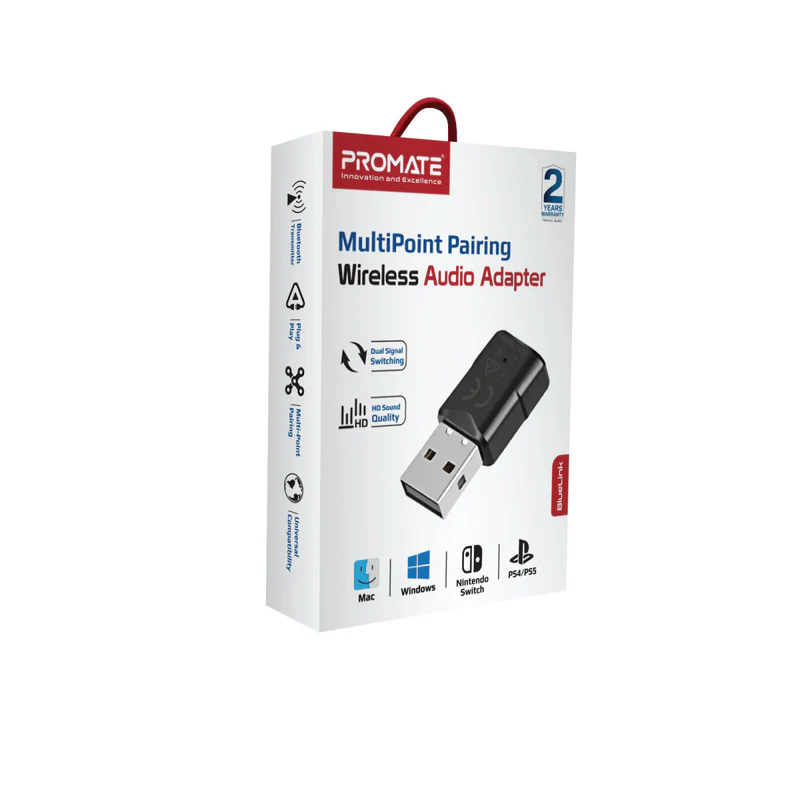 PROMATE BlueLink MultiPoint Pairing Bluetooth v5.0 Audio Adapter