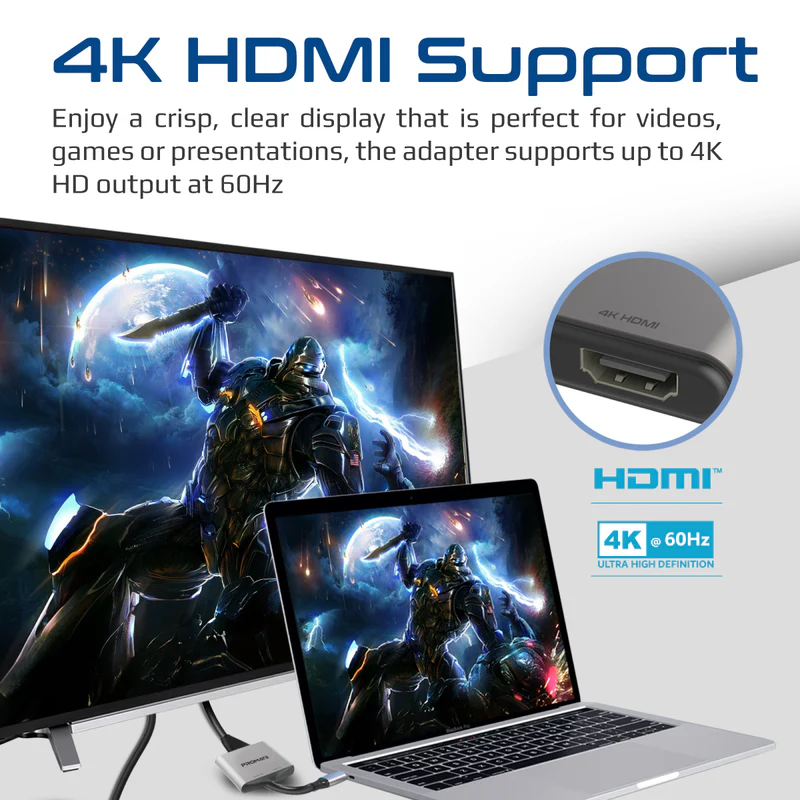 PROMATE MediaLink-H2 4K 60Hz High Definition USB-C to Dual HDMI Adapter
