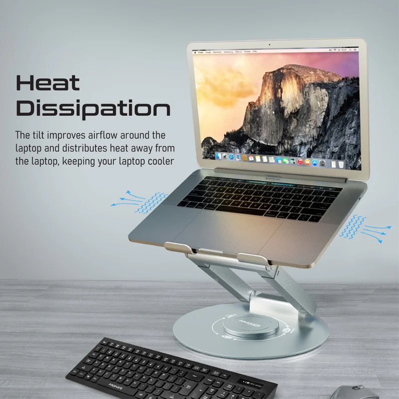 PROMATE DeskMate-6 2-13.8" Height Adjustable Metallic Laptop Riser Stand