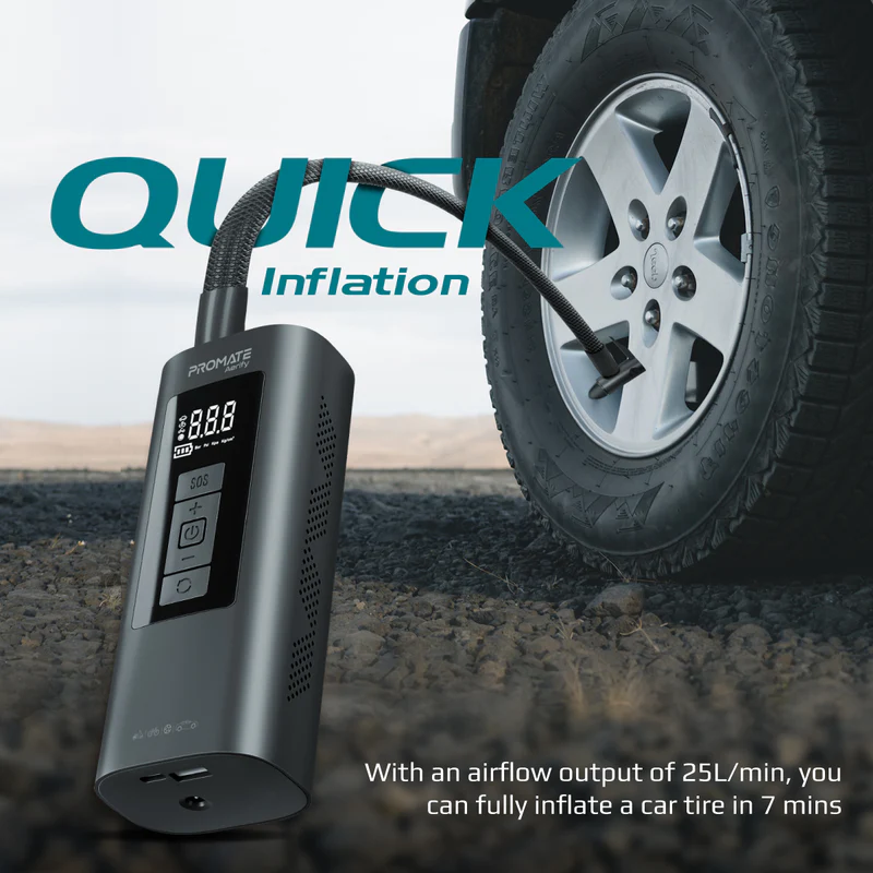 PROMATE Aerify 150PSI Portable Electronic Air Pump with 6000mAh Power Bank