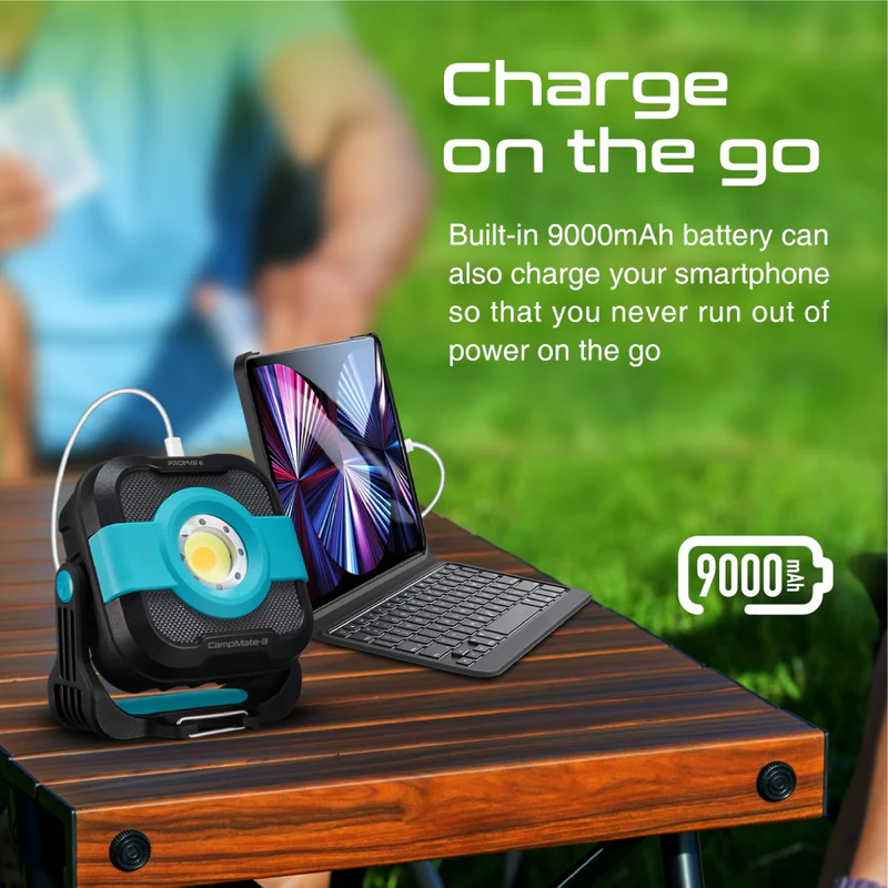 PROMATE CampMate-3 1200lm IP65 Camping Light with 9000mAh Power Bank