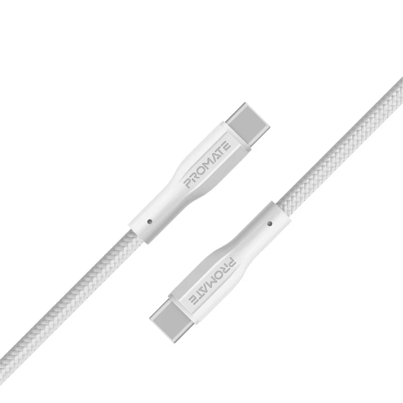 PROMATE XCord-CC.White USB-C to USB-C Data & Charge Cable, 1Meter Length