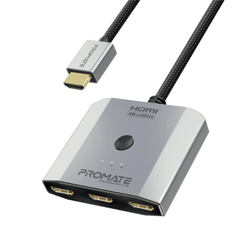 PROMATE MediaSwitch-H3 3-in-1 4K@30Hz High Definition HDMI Switch