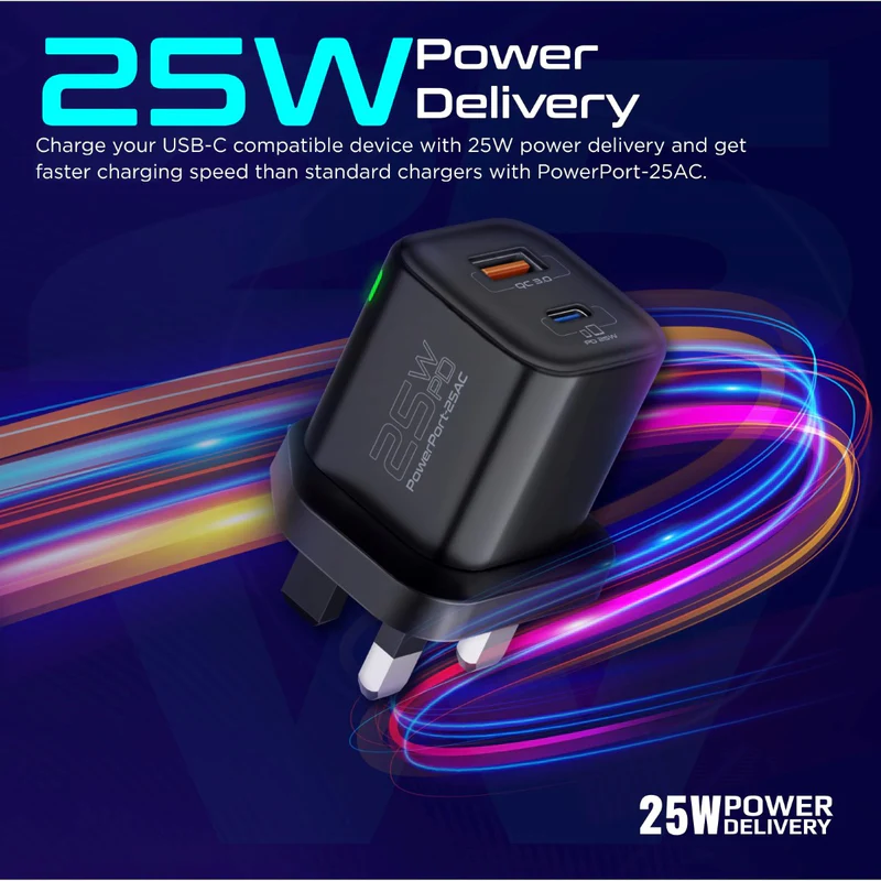 PROMATE PowerPort25AC.25W High Speed Wall Charger