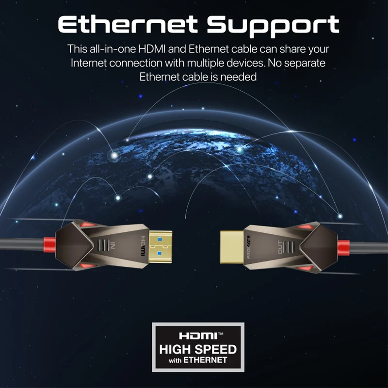 PROMATE ProLink4K60-15M HDMI (Male)- HDMI (Male) Cable with 3D, 4K@60Hz Ultra HD & Ethernet Support, 15M Length