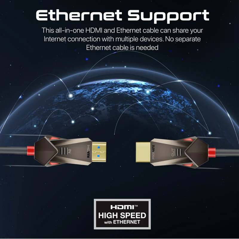 PROMATE ProLink4K60-20M HDMI (Male)- HDMI (Male) Cable with 3D, 4K@60Hz Ultra HD & Ethernet Support, 20M Length