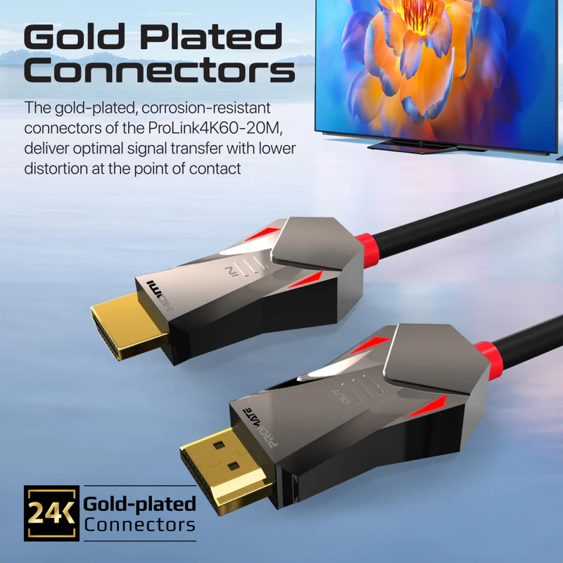 PROMATE ProLink4K60-20M HDMI (Male)- HDMI (Male) Cable with 3D, 4K@60Hz Ultra HD & Ethernet Support, 20M Length