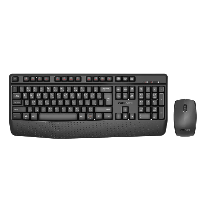 PROMATE ProCombo-14.EN/AR Ergonomic Wireless Multimedia Keyboard