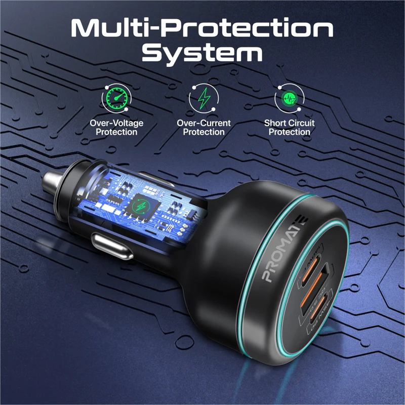 PROMATE PowerDrive-230 230W Car Charger with 140W PD 3.1 USB-C