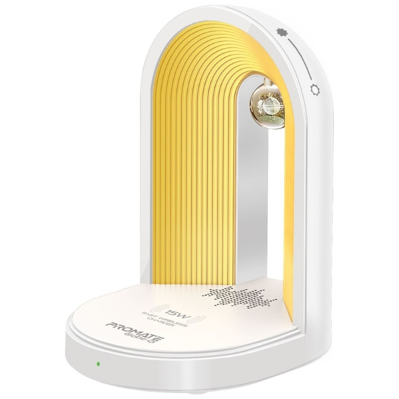 PROMATE Globe-Qi 3-in-1 Night Lamp Bluetooth Speaker with 15W Wireless Charger