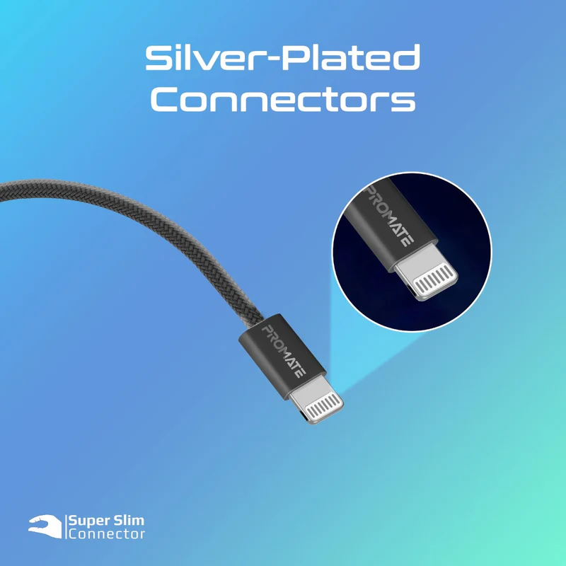 PROMATE EcoLine-Ci120  27W PD USB-C to Lightning Cable, 120cm length