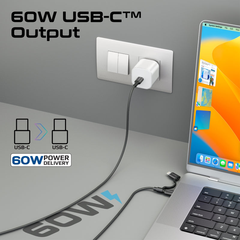 PROMATE PowerLink-CCi.White 2-in-1 MFi Certified USB-C to USB-C and Lightning cable