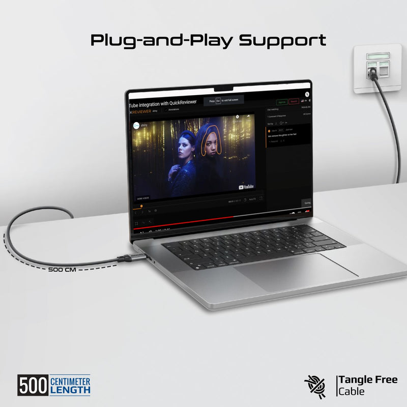 PROMATE CLink-RJ45 USB-C to RJ45 Ethernet Cable adapter, USB 3.2, 5 meters Length