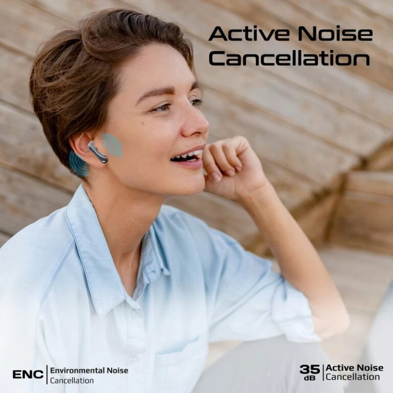 PROMATE Baton. High Fidelity TWS BT V5.4 Hybrid ANC Earbuds, Intellitouch