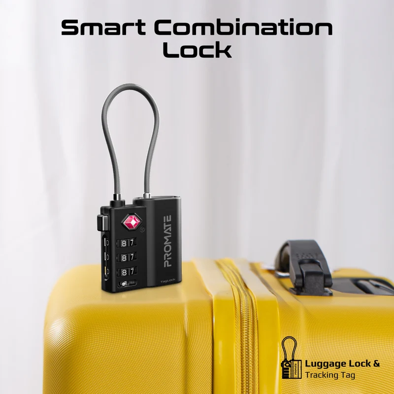 PROMATE TagLock Smart TSA Luggage Lock with Tracking feature