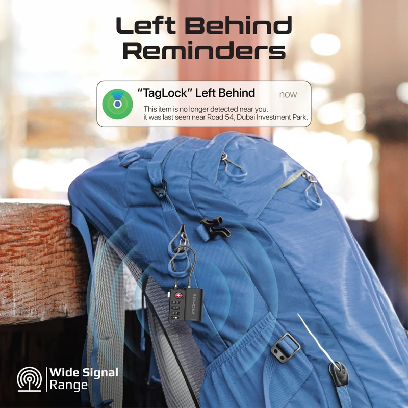 PROMATE TagLock Smart TSA Luggage Lock with Tracking feature