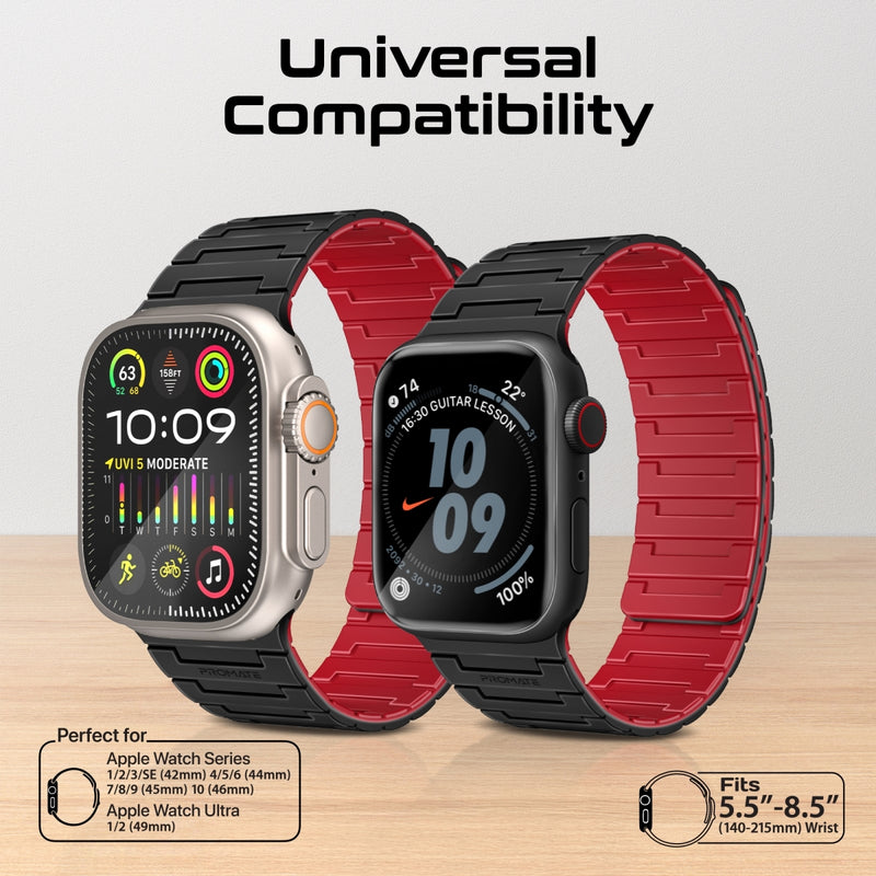 PROMATE MagBand-MS Magnetic Silicone Apple Watch Strap, compatible w/ 42/44mm