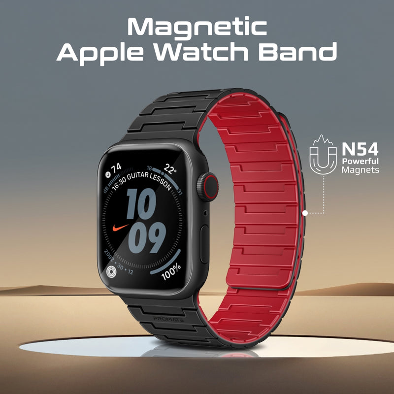 PROMATE MagBand-MS Magnetic Silicone Apple Watch Strap, compatible w/ 42/44mm