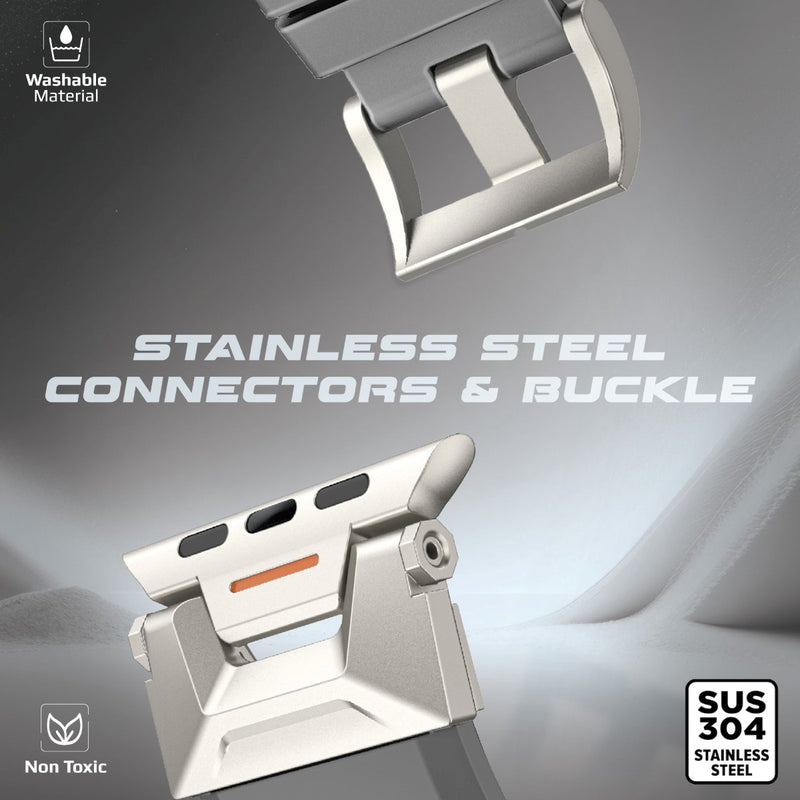 PROMATE SilicaBand-Pro Silicon Apple Watch Strap with Stainless-stee