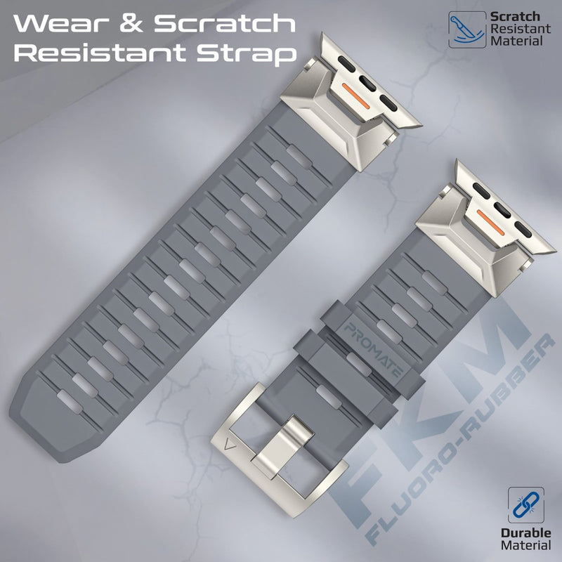 PROMATE SilicaBand-Pro Silicon Apple Watch Strap with Stainless-stee