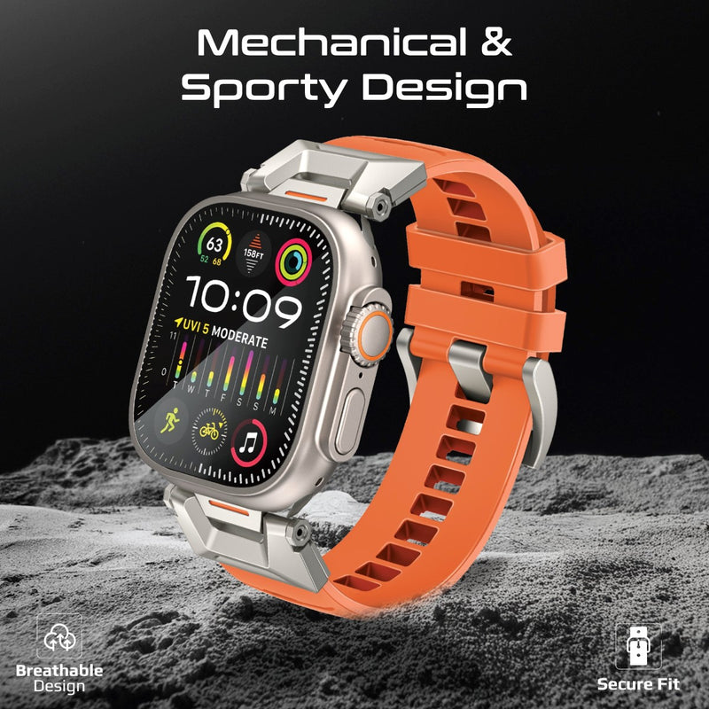 PROMATE SilicaBand-Pro Silicon Apple Watch Strap with Stainless-stee