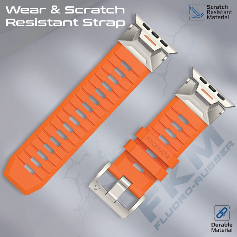 PROMATE SilicaBand-Pro Silicon Apple Watch Strap with Stainless-stee