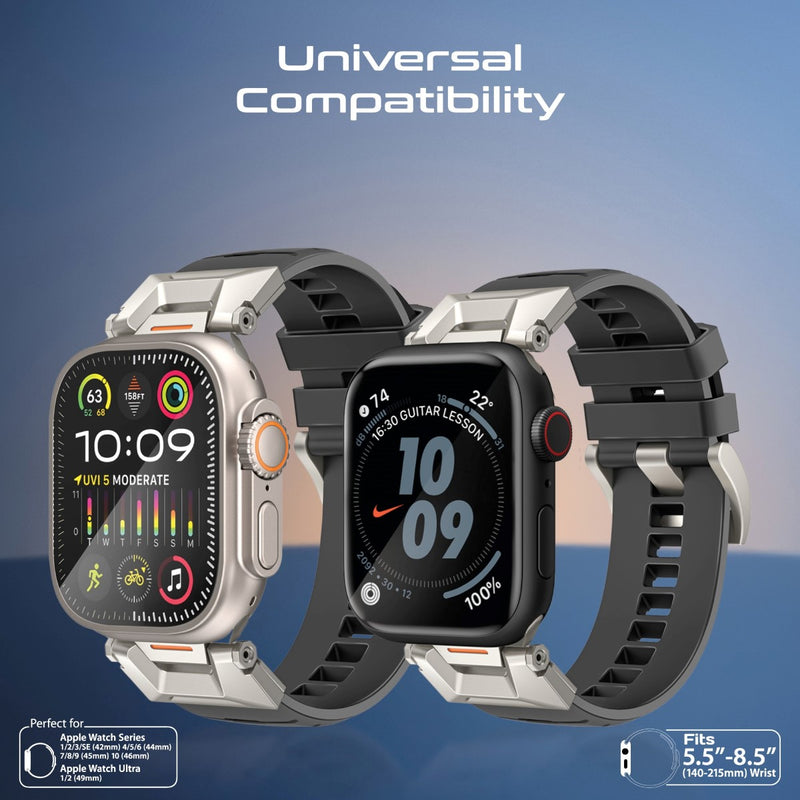 PROMATE SilicaBand-Pro Silicon Apple Watch Strap with Stainless-stee