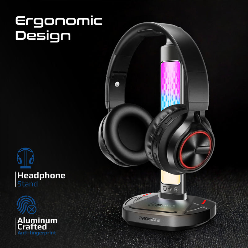 FortX Multifunction Headset Stand with Wireless Charger