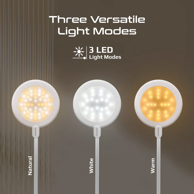 PROMATE Luxo 2-in-1 LED Desk Lamp and Makeup mirror Ring Light