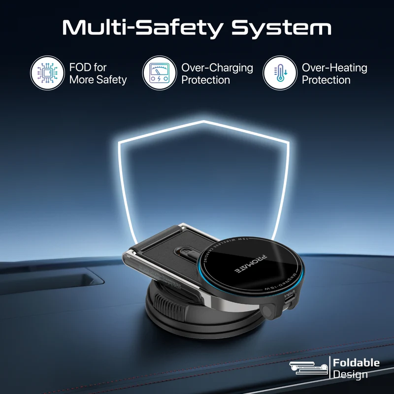 PROMATE MagNeo-15W 15W MagSafe Compatible Wireless Phone Charger Mount