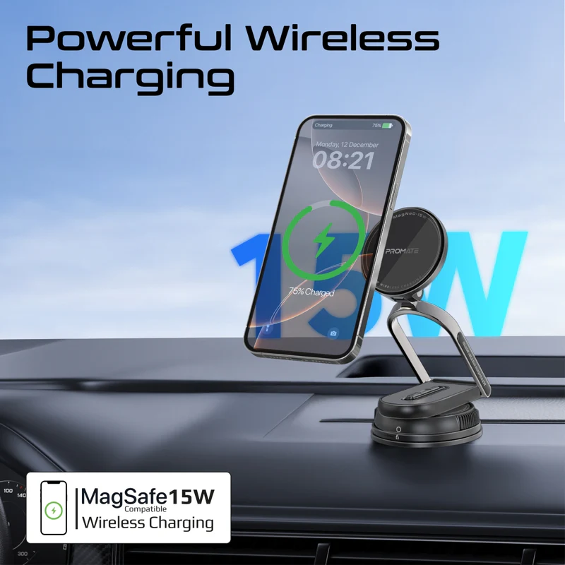 PROMATE MagNeo-15W 15W MagSafe Compatible Wireless Phone Charger Mount