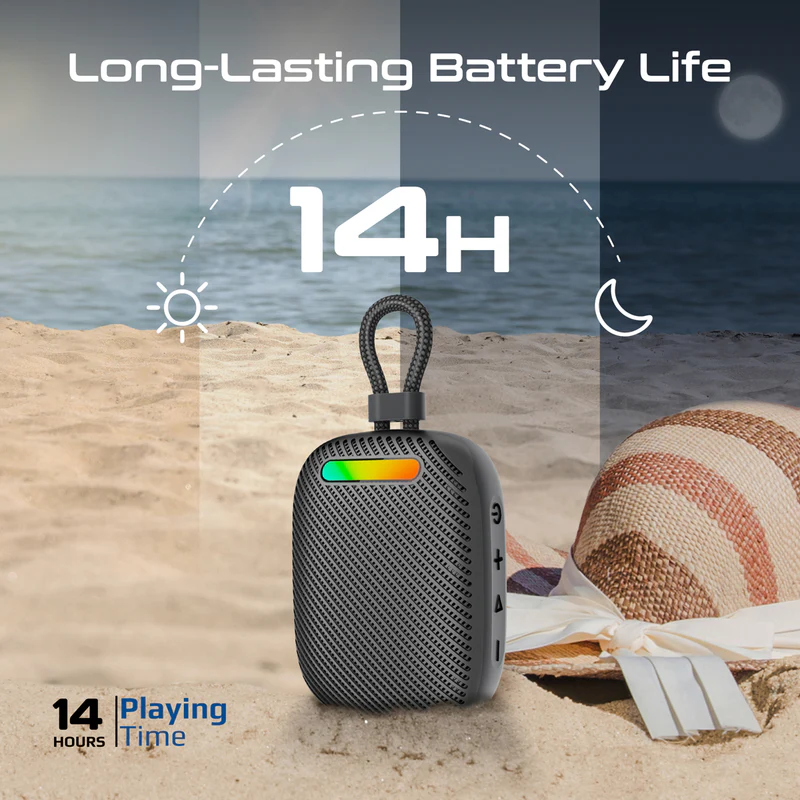 PROMATE Tingz.Black Portable High Fidelity 7W BT 5.4 TWS Speaker