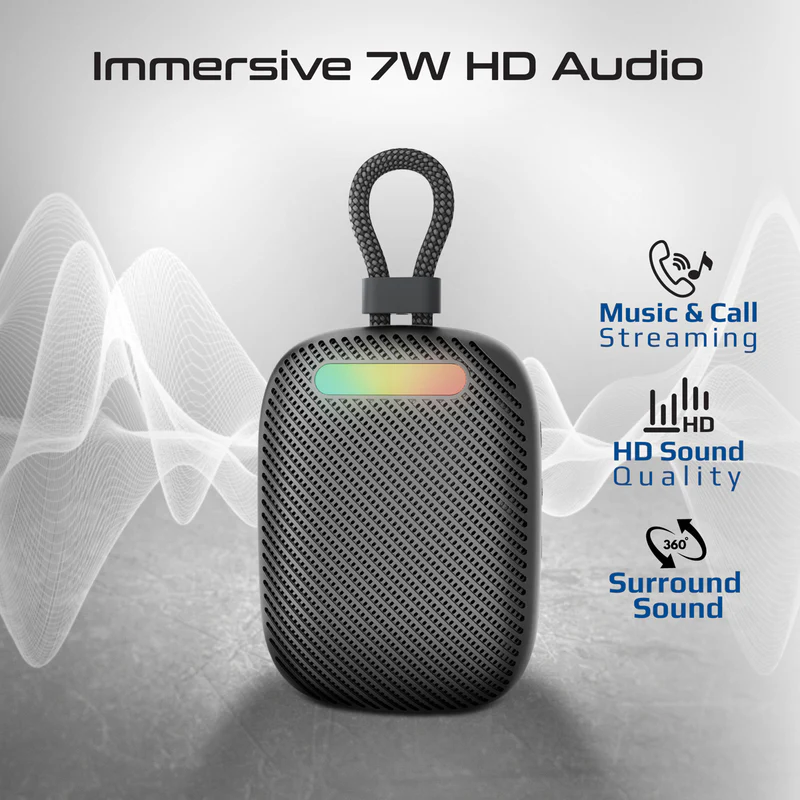 PROMATE Tingz.Black Portable High Fidelity 7W BT 5.4 TWS Speaker
