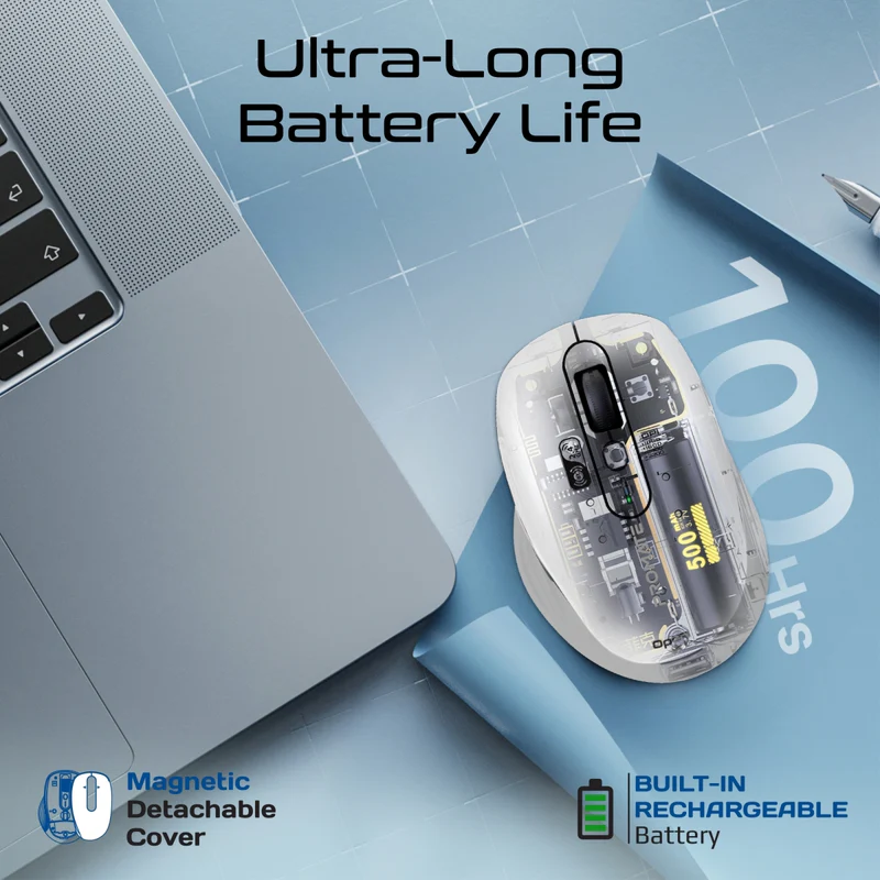 PROMATE SamoTri.White Multi Device Connection 3200DPI Dual Mode Wireless