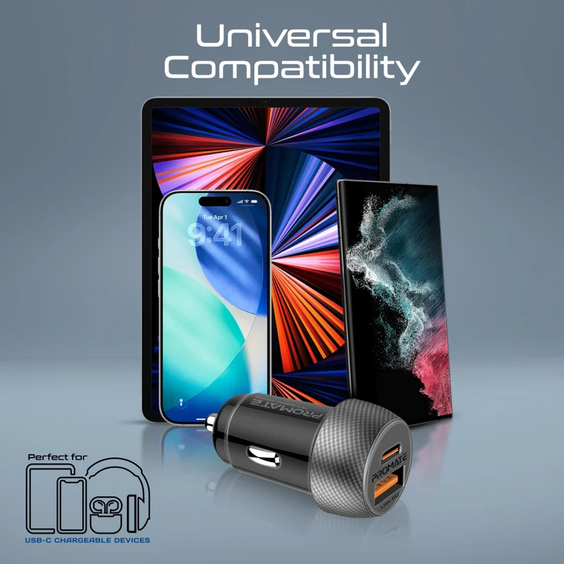 PROMATE DriveGear-33Ci High Speed Compact Car Charger with 33W Power