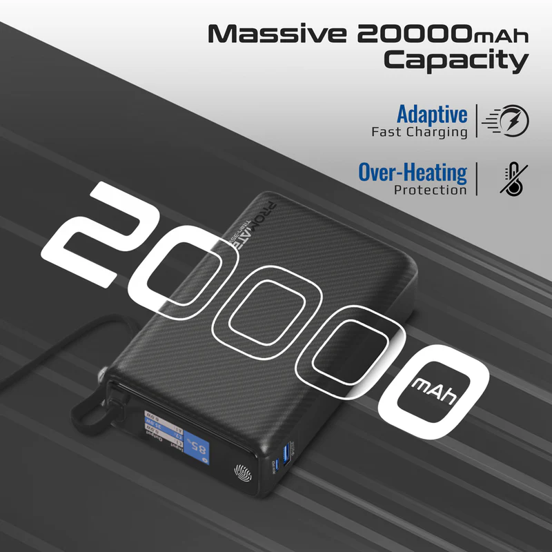 PROMATE Titan-35W 20000mAh Power bank w/ 35W Total Output, 35WPD USB-C